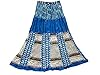 Indian Maxi Skirt- Boho Vintage Skirts Floral Navy Blue Patchwork Peasant Long Skirt
