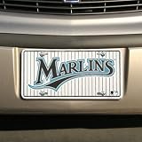 MLB Florida Marlins White Metal License Plate