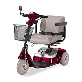 Medline Mini 3 Wheel Scooter with Battery, Burgundy