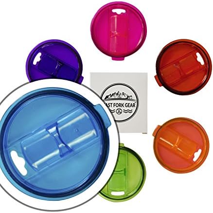 BLUE - 30 oz. Splash &amp; Spill Resistant Sliding Closure Straw Friendly Replacement Lid - Compatible with Yeti Rambler, RTIC Tumbler, Ozark Trail and others