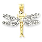 14k Two-Tone Dragonfly Pendant