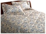 Malibu Shores Blue/Green Floral 4 Piece Jacquard Comforter Set, Queen