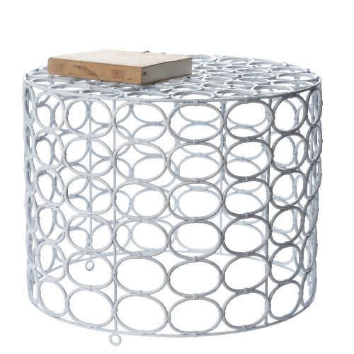 Lazy Susan Oval Ring Side Table, White