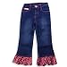 Lipstik - Girls Denim Pant, Fuschia, Blue
