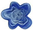 Colorful Recycled Art Glass Cobalt Blue Medium Amoeba Plate 13"D