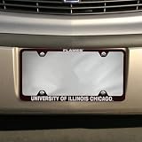 NCAA UIC Flames Red Engraved License Plate Frame