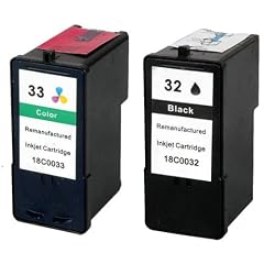2 Druckerpatronen kompatibel f�r Lexmark 32 + 33 color und black