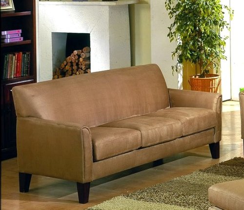 Contemporary Style Peat Microfiber Sofa Couch