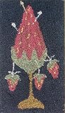 Hooked On Rugs Punch Needle Patterns-Strawberry Pincushion 3-1/4