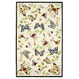 Accents Colorful Butterflies with Ivory Background Novelty Rug Size: Round 6