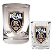 Real Salt Lake MLS Rocks Glass and Square Shot Glass Set - Primary Logo by Great American Products