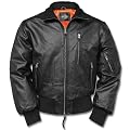 Mil Tec Bundeswehr Fliegerjacke Leder schwarz Import