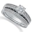 Platinum Flaming Diamond Engagement Ring Set (Center stone is not included)