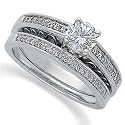 0.26 Ct.T.W. Round Brilliant Cut Diamonds, in Diamond Platinum Engagement Ring Set, Semi-Mount Setting (Center stone is not included)