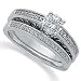 0.26 Ct.T.W. Round Brilliant Cut Diamonds, in Diamond Platinum Engagement Ring Set, Semi-Mount Setting (Center stone is not included)