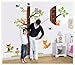 Forest Animals and Owl with Tree Growth Chart Vinyl Wall Decal for Kids, Nursery Room