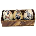 Painted Eggs in Banana Fiber Basket