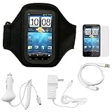 Black Moisture Resistant Workout Armband for HTC Inspire 4G (AT&T) Smartpho ....