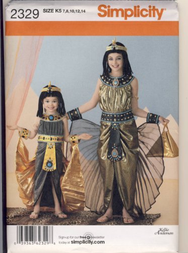 Simplicity Sewing Pattern 2329 - Use to Make - Child's / Girl's Egyptian Costume - Sizes 7, 8, 10, 12, 14