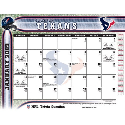 Houston Texans NFL 22 x 17 Desk Calendar