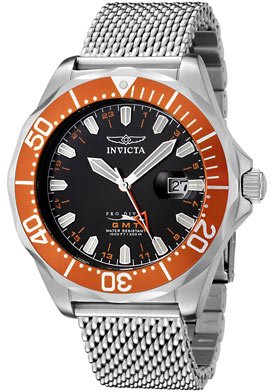 Invicta Men's 6354 Pro Diver Collection GMT Mesh Stainless Steel Watch