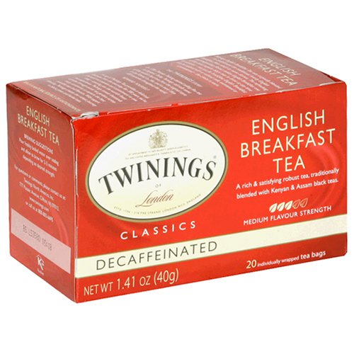 Twinings English Breakfast Tea, Decaffeinated, Tea Bags, 20-Count Boxes (Pack of 6) by Twinings
