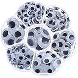 Decora 1 Box Mixed 8mm/10mm/12mm/15mm/18mm/10x8mm/10x12mm Mixed Wiggly Toy Eyes with Self Adhesive Collection