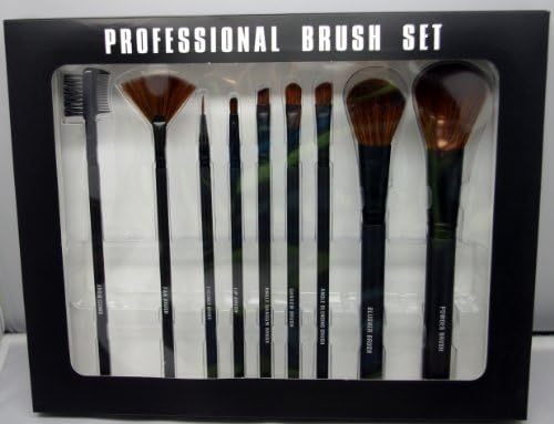 Professional Brush Set - Powder Brush, Blusher Brush, Angle Blending Brush, Shadow Brush, Angle Shadow Brush, Lip Brush, Eyeliner Brush, Fan Brush, Brow/comb