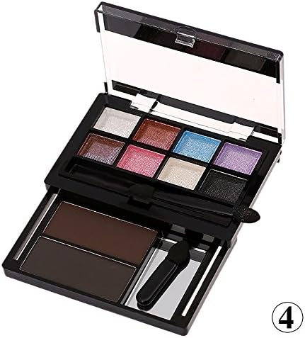 MF Cosmetic 8 Colors Makeup Glitter Shining Diamond Eyeshadow+2 Color Eyebrow Powder Palette ,#4