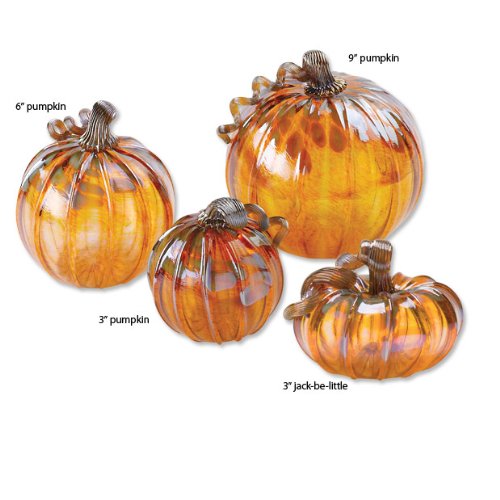 Hand-blown Glass Pumpkins / Only 3