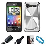 Silver Metallic Cosmo Wave Design Protective Snap-On Case Cover for HTC Dro ....