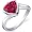 Trillion Cut Bypass Style 2.50 carats Ruby Ring in Sterling Silver Rhodium Finish Size 5, Available in Sizes 5 thru 9