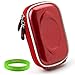 Durable and Elegant Slim Digital Camera Hard Case for your Nikon COOLPIX L Series: Specifically COOLPIX L26 or COOLPIX L25 in Red Metallic Shine , interior lined with nylon preventing scratches + Green Vangoddy Bracelet!!!