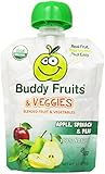 Buddy Fruits Blended Fruit and Veggies, Apple, Spinach and Pear, 3.2 oz. (Pack of 14)