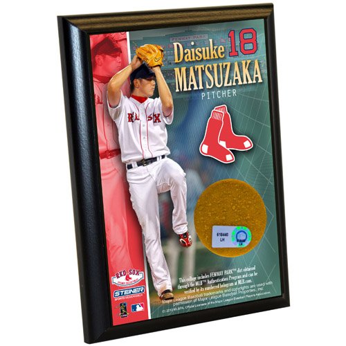 MLB Boston Red Sox Daisuke Matsuzaka 4-by-6-Inch Dirt Plaque