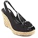 MIA Women's Rose Wedge Sandal,Black,7.5 M US