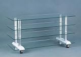 New Universal AV LED TV Floor stand 4 Shelves Glass 42-60