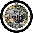 Kansas Jayhawks Suntime 12" Camo Glass Crystal Wall Clock - NCAA College Athletics