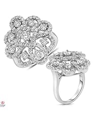 Charming1/3/4CTTW Diamond Cluster Fashion Ring 14K White Gold