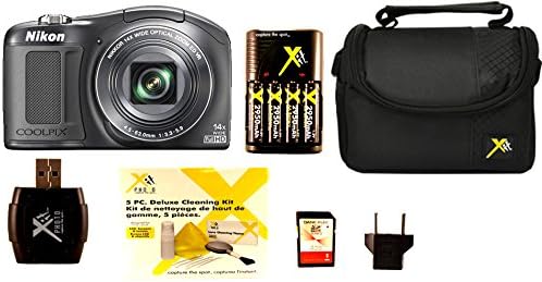 Nikon COOLPIX L620 18.1 MP CMOS Digital Camera Bundle with 14x Zoom Lens and Full 1080p Video (Black): Fat Owls Bundle: Comes with XIT Camera Case, Deluxe Cleaning Kit, Digital Reader, Travel Quick Charger, SD Card Case, And SD Card