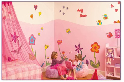 FunToSee Jumbo Wall Stickers - Funky Flowers