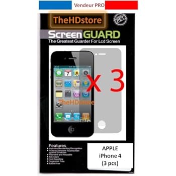 Films De Protection Écran Pour IPHONE 4 - Lot De 3 [Appareils électroniques]