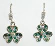 Silverplated Green 3 Leaf Clover Pierced Earrings