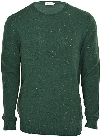 Mo Casual Mens Donegal Elbow Patch Sweater (Green, Large)