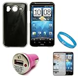 Black Metallic Cosmo Back Snap On Case for HTC Inspire 4G / HTC Desire HD + ....