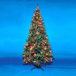 6.5' Pre-Lit Slim Sugar Pine Christmas Tree - Multi Lights