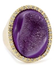 Marcia Moran "Regal" 18k Gold-Plated Purple and Cubic Zirconia Ring