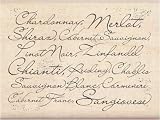 Rubber Stamp With Wood Handle-Wine List