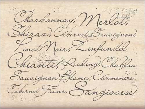 Rubber Stamp With Wood Handle-Wine List