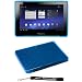 Blue - Smooth Durable Protective TPU Silicone Gel Skin Cover Case with Full Diamond Texture Design for BlackBerry PlayBook 4G Tablet